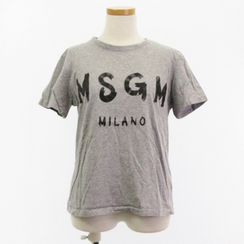 美品 MSGM ロゴプリント クルーネック 半袖 Tシャツ カットソーヒーツアパレル