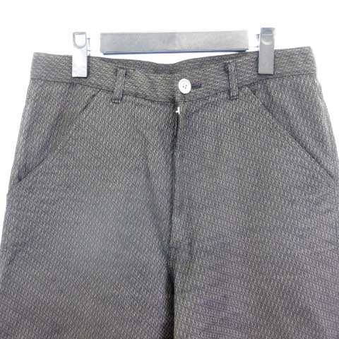 【中古】コムデギャルソンオムプリュス COMME des GARCONS HOMME PLUS スリム テーパードパンツ 総柄 モヘヤ混 ブラック 黒 S メンズの通販は