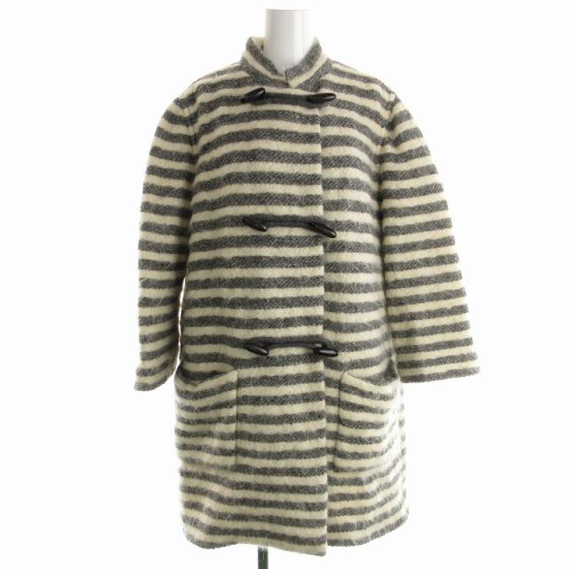 【中古】クリスチャンディオール Christian Dior ヴィンテージ ダッフル コート ボーダー ミドル ハーフ 9 Mの通販は