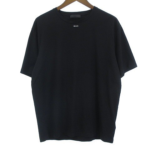 【中古】プラダ PRADA 美品 Tシャツ カットソー 半袖 黒 ブラック L メンズ