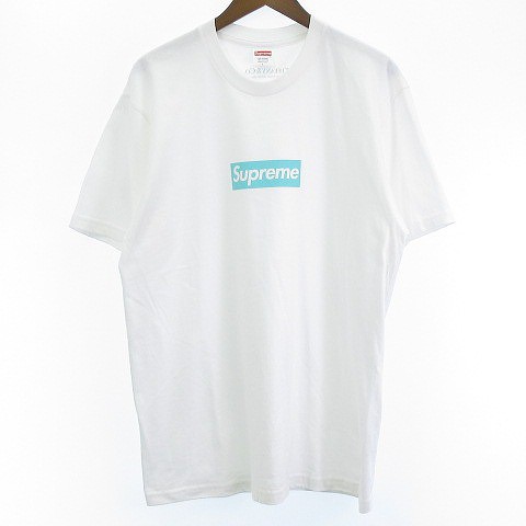 【中古】シュプリーム SUPREME × ティファニー TIFFANY＆Co. ボックスロゴ Tシャツ 半袖 白 ホワイト L ☆AA★