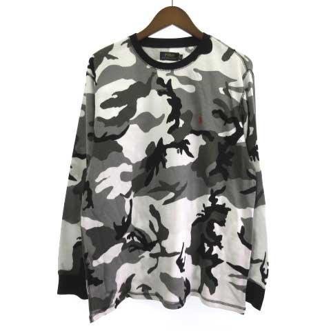 【中古】未使用品 ポロ ラルフローレン タグ付き Tシャツ カットソー ロンT カモフラ 迷彩 長袖 ワンポイント刺繍 LLの通販は 7,100円