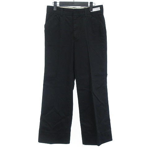 【中古】タナカ TANAKA WISM別注 COTTON FLARE TROUSER フレアワークパンツ スラックス 黒 ブラック 29 メンズの通販は