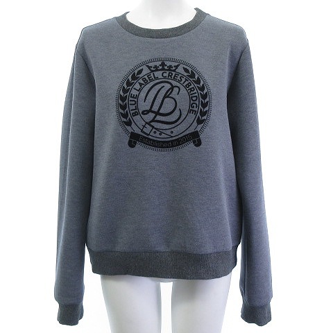 【中古】ブルーレーベルクレストブリッジ 24AW 美品 エンブレム スウェット トレーナー グレー 38の通販は
