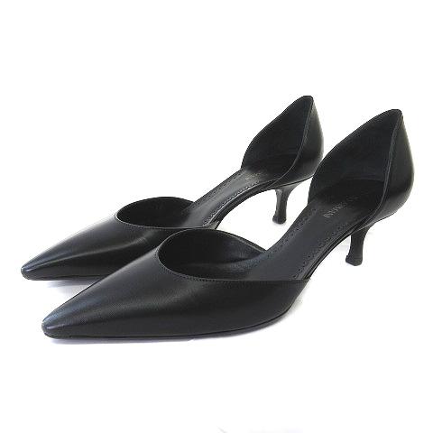 【中古】ジョルジオアルマーニ GIORGIO ARMANI パンプス ポインテッドトゥ レザー ブラック 黒 35 22.5cm レディースの通販は 7,800円