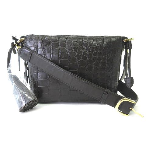 【中古】未使用品 ボーグラン BEAUGRAND ハンドバッグ ショルダーバッグ 2WAY クロコダイルレザー タッセル 茶 ブラウン  レディースの通販は
