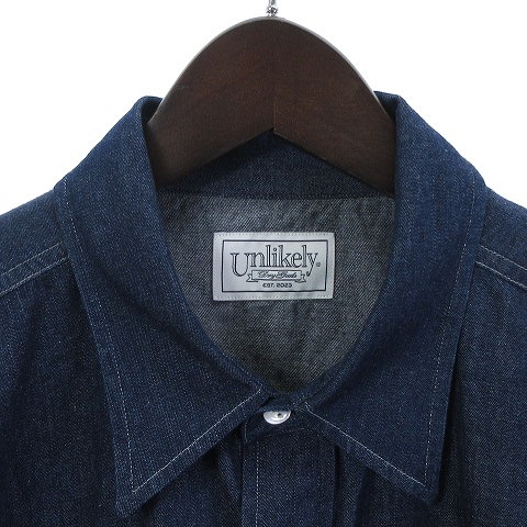 【中古】アンライクリーUnlikely デニムシャツ ドレスカウボーイシャツ 長袖 インディゴブルー L メンズの通販は