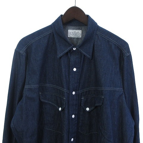【中古】アンライクリーUnlikely デニムシャツ ドレスカウボーイシャツ 長袖 インディゴブルー L メンズの通販は