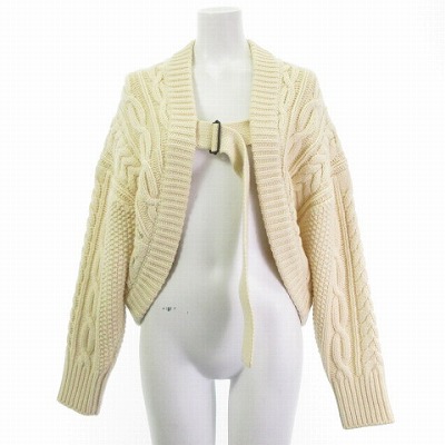 【中古】ハイク HYKE 美品 19AW フィッシャーマン ボレロ カーディガン ニット アイボリー 1 S位 レディースの通販は