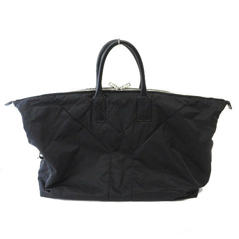 【中古】イヴサンローラン YVES SAINT LAURENT イージー ボストンバッグ ナイロン レザー ブラック 黒  メンズ レディースの通販は