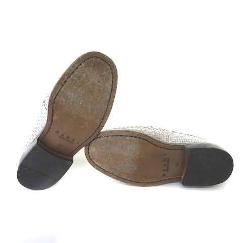 【中古】マルニ MARNI 24SS ウーブン レザー ローファー シューズ メッシュ 35 22cm ホワイト ピンク MOMS005202P4583 レディース 中古】マルニ MARNI 24SS ウーブン レザー ローファー シューズ