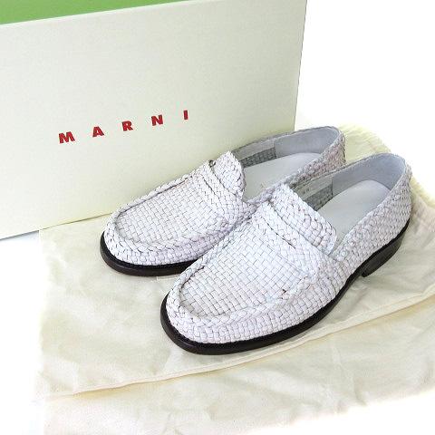 中古】マルニ MARNI 24SS ウーブン レザー ローファー シューズ