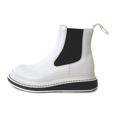 新品 ロエベ LOEWE サイドゴアブーツ 白 レザー 革靴 チェルシーブーツ 中古】ロエベ LOEWE L815S05X12 CHELSEA BOOT チェルシー