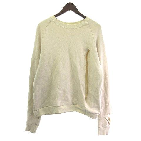 【中古】ランディ RANDY WATCH WATCH PULLOVER スウェット プルオーバー スリット ダメージ トレーナー ベージュ 2  メンズ