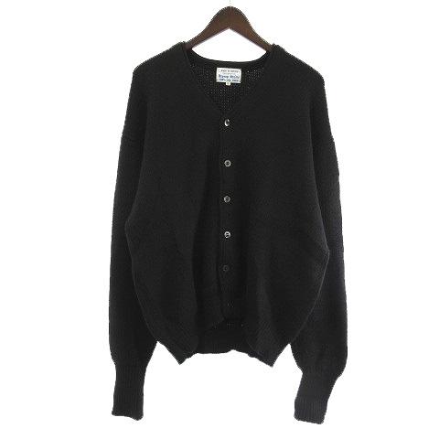 【中古】リップラップ Riprap HW JACQUARD CARDIGAN BABY ALPACA ヘビーウェイトジャガード カーディガン ブラック 黒 L メンズ