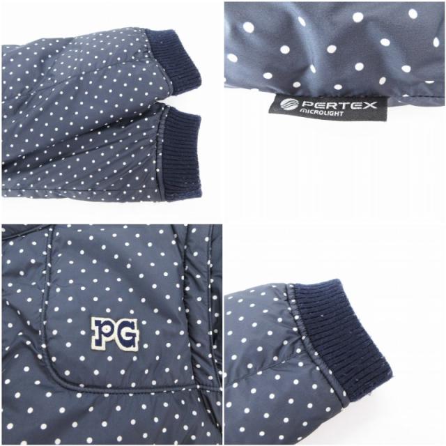 PEARLY GATES - パーリーゲイツ リバーシブル ダウンジャケット ドット柄 ロゴ パッチ 1 紺 中古】パーリーゲイツ PEARLY GATES リバーシブル ダウン