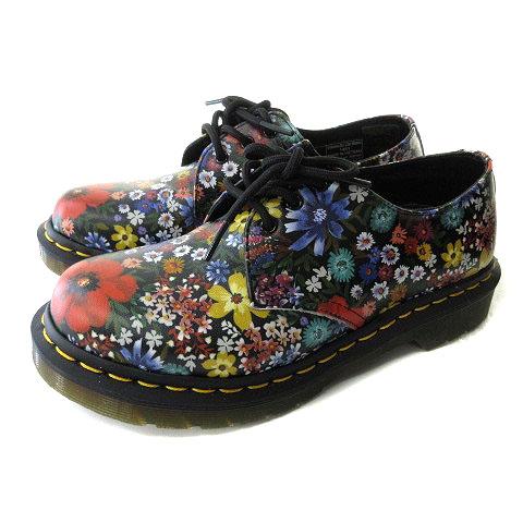 【中古】ドクターマーチン DR.MARTENS 1461 AW006 カジュアル シューズ 花柄 3ホール ブラック 黒 4 レディース