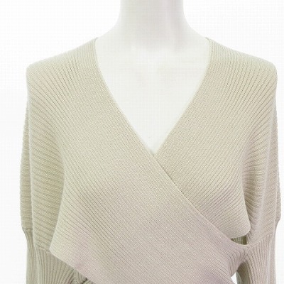 【中古】未使用品 シーオール SEEALL タグ付き シルクカシミヤリブクロスセーター ニット ベージュ フリーサイズ 中古】未使用品 シーオール SEEALL タグ付き シルクカシミヤリブクロス