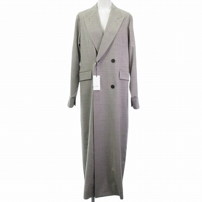 【中古】未使用品 ロエフ LOEFF タグ付き ロングコート スプリングコート グレー 0 約S レディース