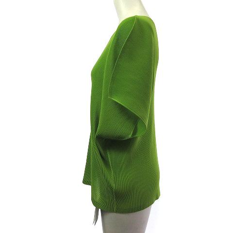 【美品】プリーツプリーズ PLEATS PLEASE 半袖 グリーン系 3 PLEATS PLEASE ISSEY MIYAKE - 【美品】プリーツプリーズ PLEATS
