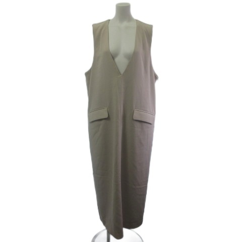 【中古】未使用品 シロ siro タグ付き STRETCH TWILL JUMPER SKIRT ワンピース ベージュ M レディース