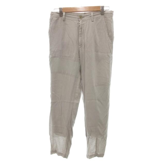 【中古】ワイズ Y's ヨウジヤマモト リネンパンツ スラックス ドロスト 麻 1 グレー /JS レディース