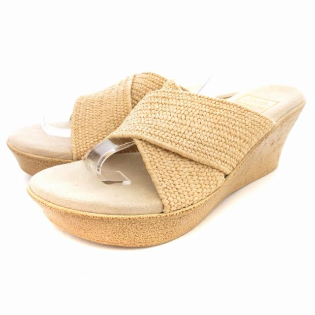 【中古】アイランドスリッパ  SLIPPER クロスサンダル シューズ ウェッジソール ハイヒール 6 /AE ■GY45
