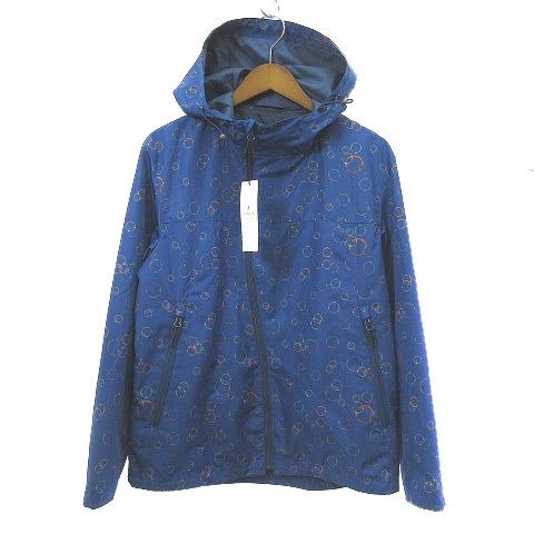 【中古】未使用品 ランバンオンブルー LANVIN en Bleu タグ付き ジップアップ ジャケット パーカー 総柄 ブルー 青 48  メンズ