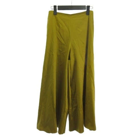 【中古】シビラ SYBILLA GBLGA-01330 コットンサテンフレアパンツ ワイドパンツ マスタード M レディース