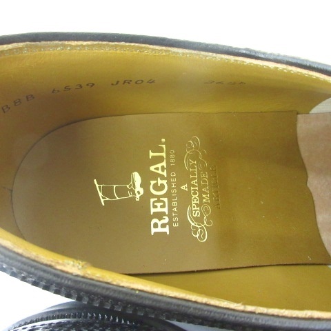 【中古】リーガル REGAL ビジネスシューズ ウイングチップ レザー ブラック 黒 26.5b