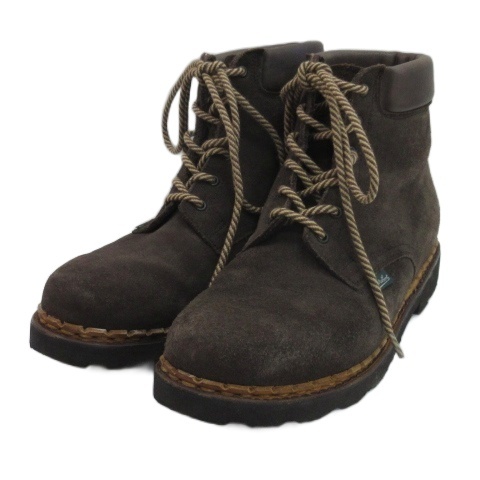 【中古】パラブーツ Paraboot ベルジェラック ブーツ スエード 58096 ダークブラウン 8 26.5cm メンズ