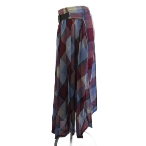 【中古】ブルーレーベルクレストブリッジ 55S20-665-38 25SS クレストブリッジチェックカラミクロスロングスカート_1