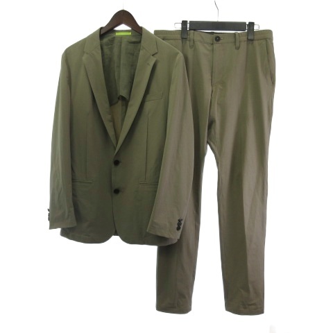 【中古】ランバンオンブルー LANVIN en Bleu セットアップ スーツ ナイロン ベージュ 50 メンズ