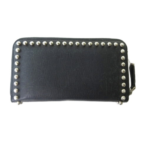 中古】フェンディ FENDI 8M0299 カールラガーフェルド スタッズ 長財布