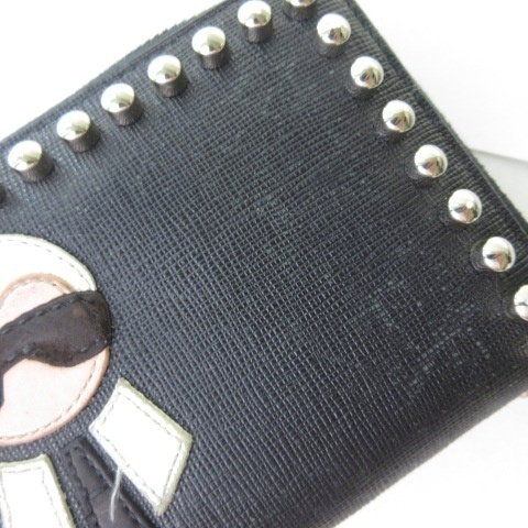 中古】フェンディ FENDI 8M0299 カールラガーフェルド スタッズ 長財布