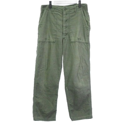 【中古】U.S.ARMY ヴィンテージ 60'S ベイカーパンツ ストレート ボロ カーキ 緑 グリーン 34×31 メンズ