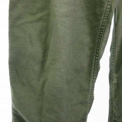 【中古】U.S.ARMY ヴィンテージ 60'S ベイカーパンツ ストレート ボロ カーキ 緑 グリーン 34×31 メンズ