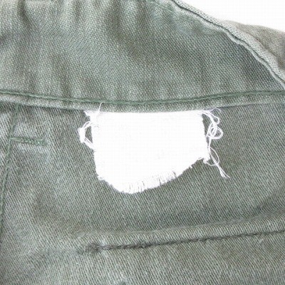 【中古】U.S.ARMY ヴィンテージ 60'S ベイカーパンツ ストレート ボロ カーキ 緑 グリーン 34×31 メンズ