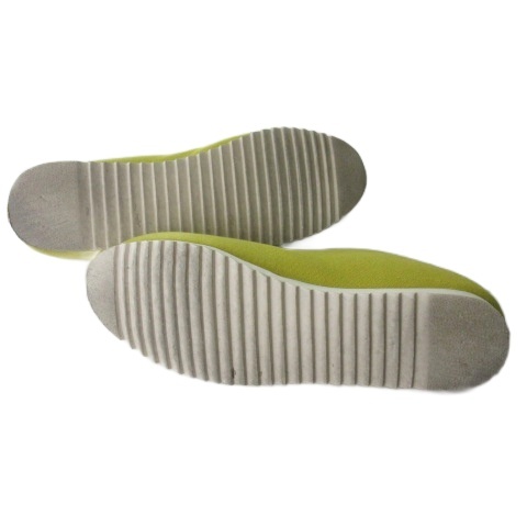 【中古】ババグーリ Babaghuri ヨーガンレール パンプス フラットシューズ キャンバス マスタード 23.5cm  レディース