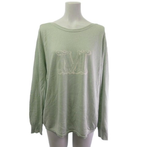 【中古】マックスマーラ MAX MARA 白タグ ニット セーター プルオーバー 長袖 グリーン  レディース