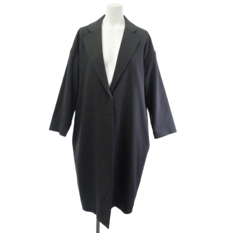 【中古】バーニーズニューヨーク BARNEYS NEW YORK チェスターコート ロングコート 36 グレー  レディース