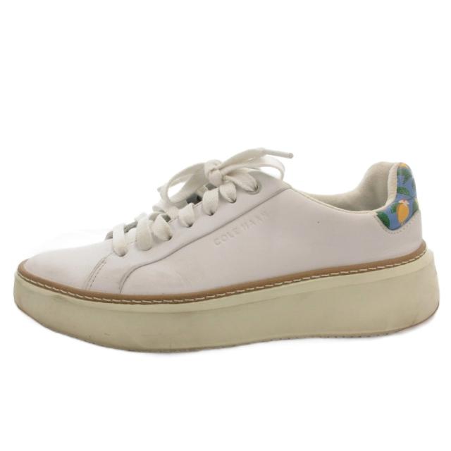 【中古】コールハーン グランドプロ トップスピン スニーカー シューズ ローカット 5.5B 白 ホワイト W26668