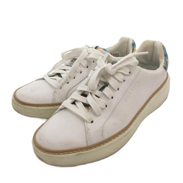 【中古】コールハーン グランドプロ トップスピン スニーカー シューズ ローカット 5.5B 白 ホワイト W26668