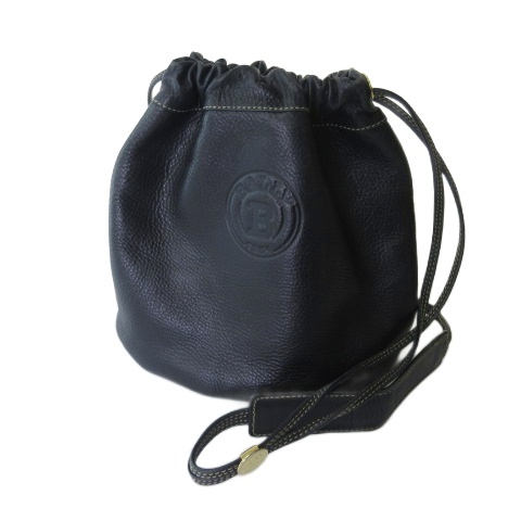 【中古】バリー BALLY レザー ショルダーバッグ 肩掛け 巾着型 ブラック 黒  レディース