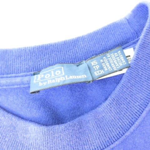 【中古】ポロ バイ ラルフローレン Polo by Ralph Lauren Tシャツ カットソー オーバーサイズ ロゴ パープル 紫 XS レディース