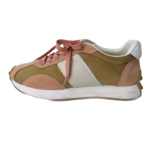 【中古】トッズ TOD'S スニーカー シューズ スエード切替 ブラウン ピンク 23.5cm レディース