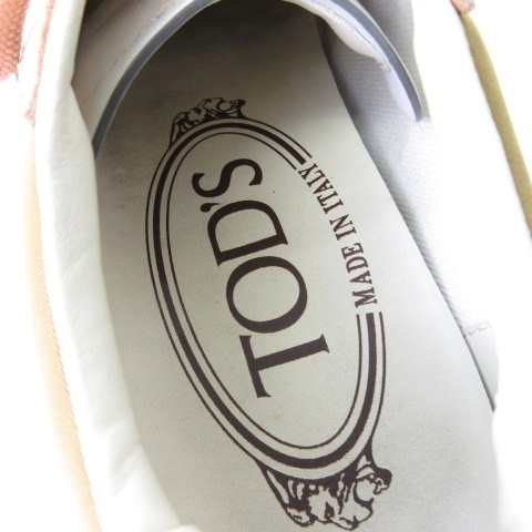 【中古】トッズ TOD'S スニーカー シューズ スエード切替 ブラウン ピンク 23.5cm レディース