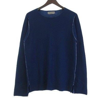 【中古】ヨウジヤマモトプールオム YOHJI YAMAMOTO POUR HOMME 美品 カシミヤ ニット セーター 青 ブルー 3 約L