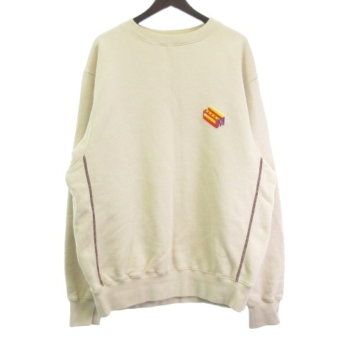 【中古】マルニ MARNI Patched Sweatshirt スウェット トレーナー ワッペン イタリア製 ベージュ 50 XL位 メンズ