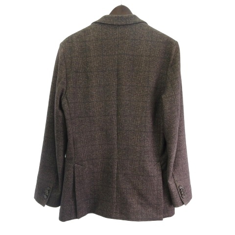 【中古】チルコロ1901 CIRCOLO1901 テーラードジャケット ウールライク チェック ブラウン 茶 48  メンズ 中古】チルコロ1901 CIRCOLO1901 テーラードジャケット ウールライク
